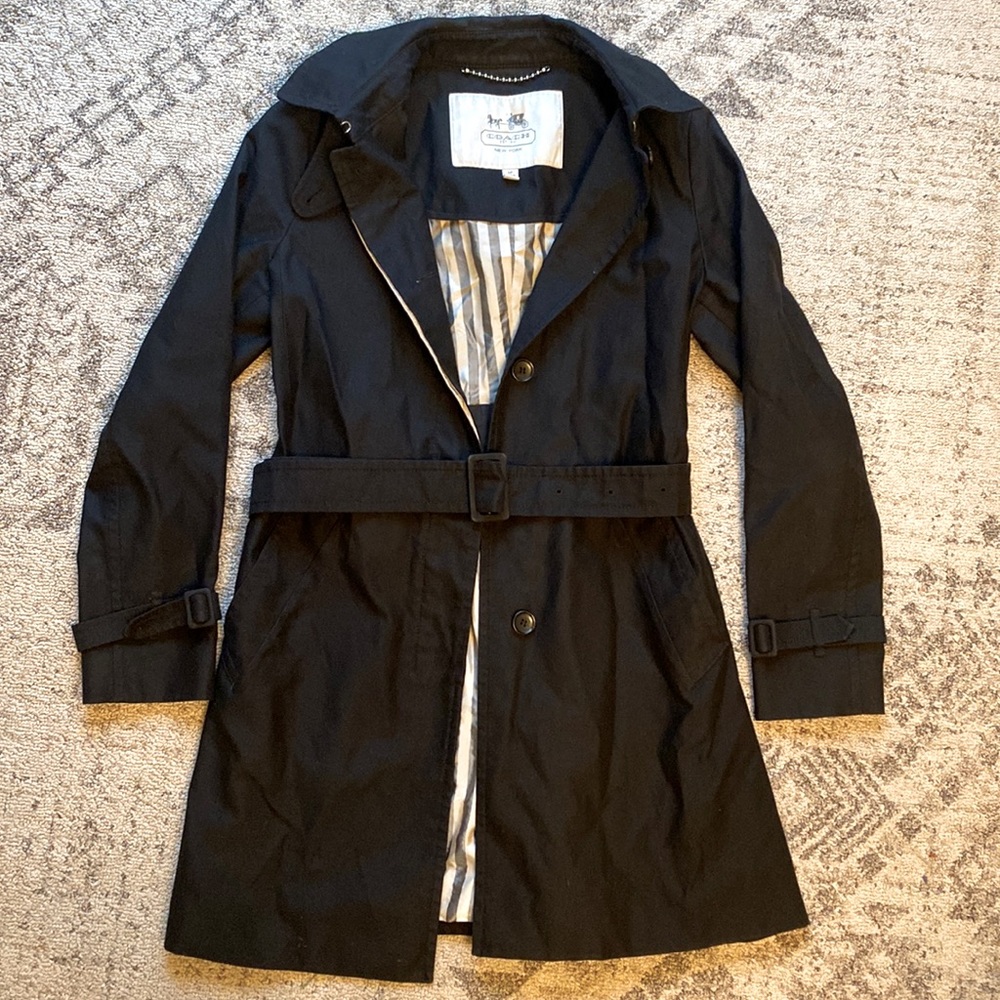 Coach Black Trench Jacket